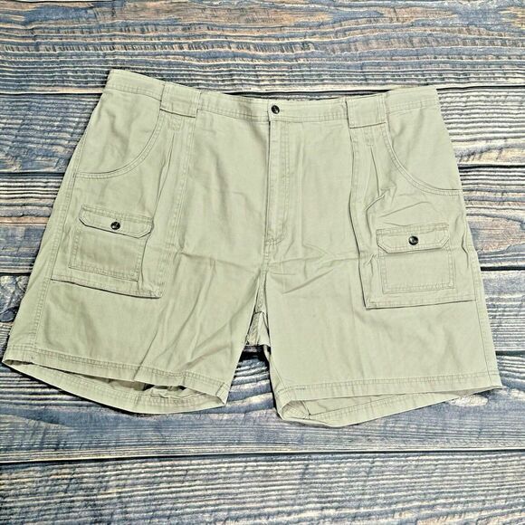 Red Head Cargo Shorts Men's‎ Size 50 Khaki Cotton Elastic Waist Belted EUC - Picture 1 of 8